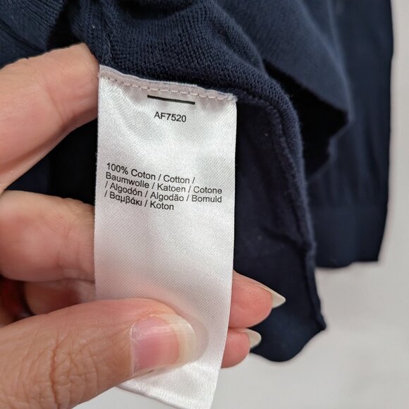 Lacoste 100% Cotton Crew Neck Sweater Navy Blue Size 40 Size Medium - Picture 4 of 6